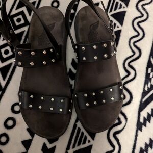 Ancient  Greek Black Studded Sandals